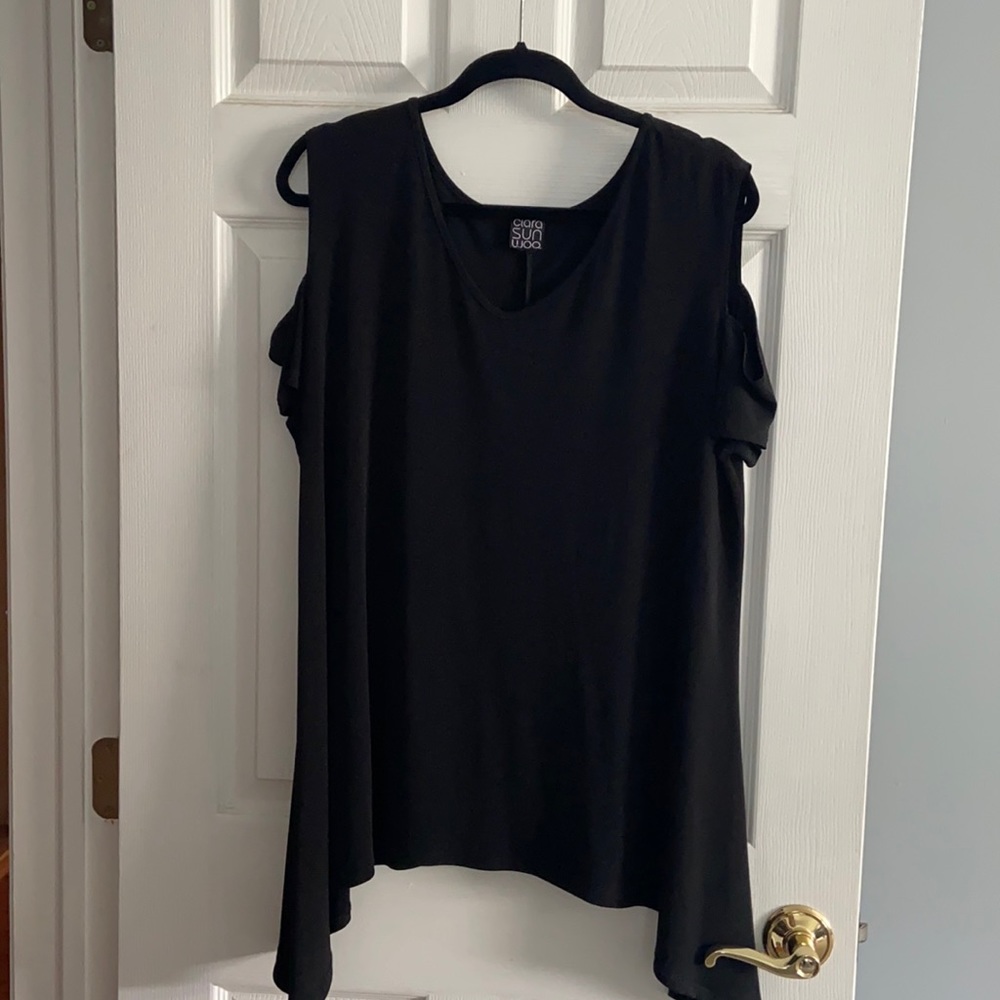 Women’s top, Clara Sun Woo cold shoulder short sleeve